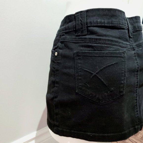 Vintage Y2K Black Denim Micro Skirt - Picture 10 of 14
